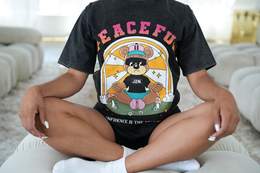 Acid wash Peaceful tee - Just2Nice