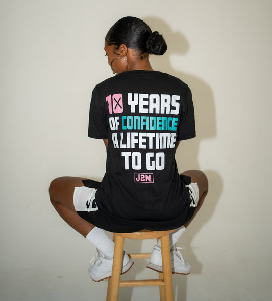 10 YEARS OF CONFIDENCE T-Shirt (Black) - Just2Nice