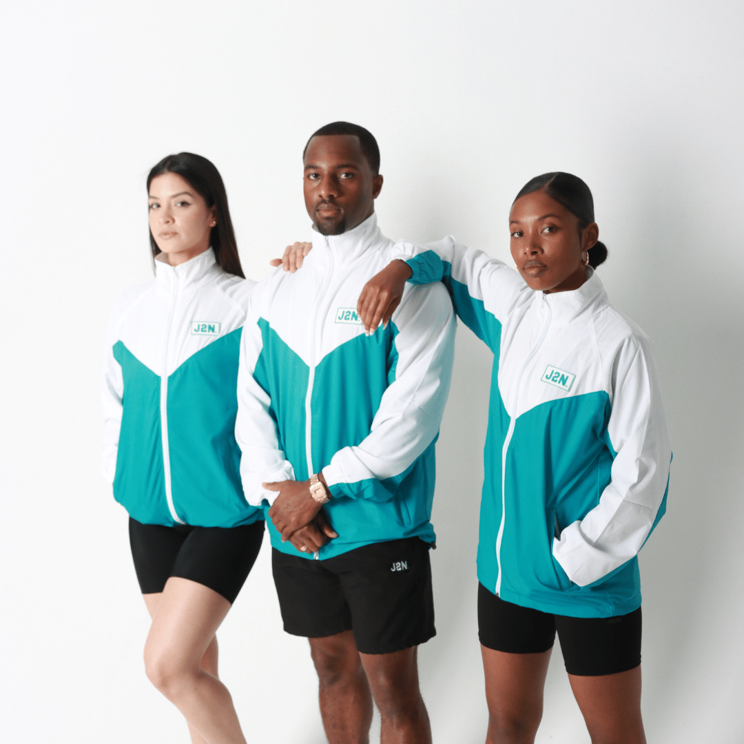 J2N TRACK JACKET (Teal & White) - Just2Nice