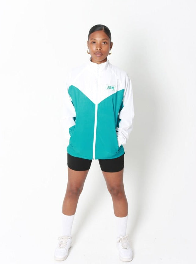 J2N TRACK JACKET (Teal & White) - Just2Nice