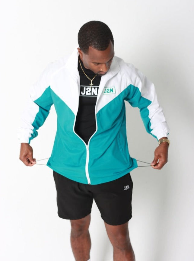 J2N TRACK JACKET (Teal & White) - Just2Nice