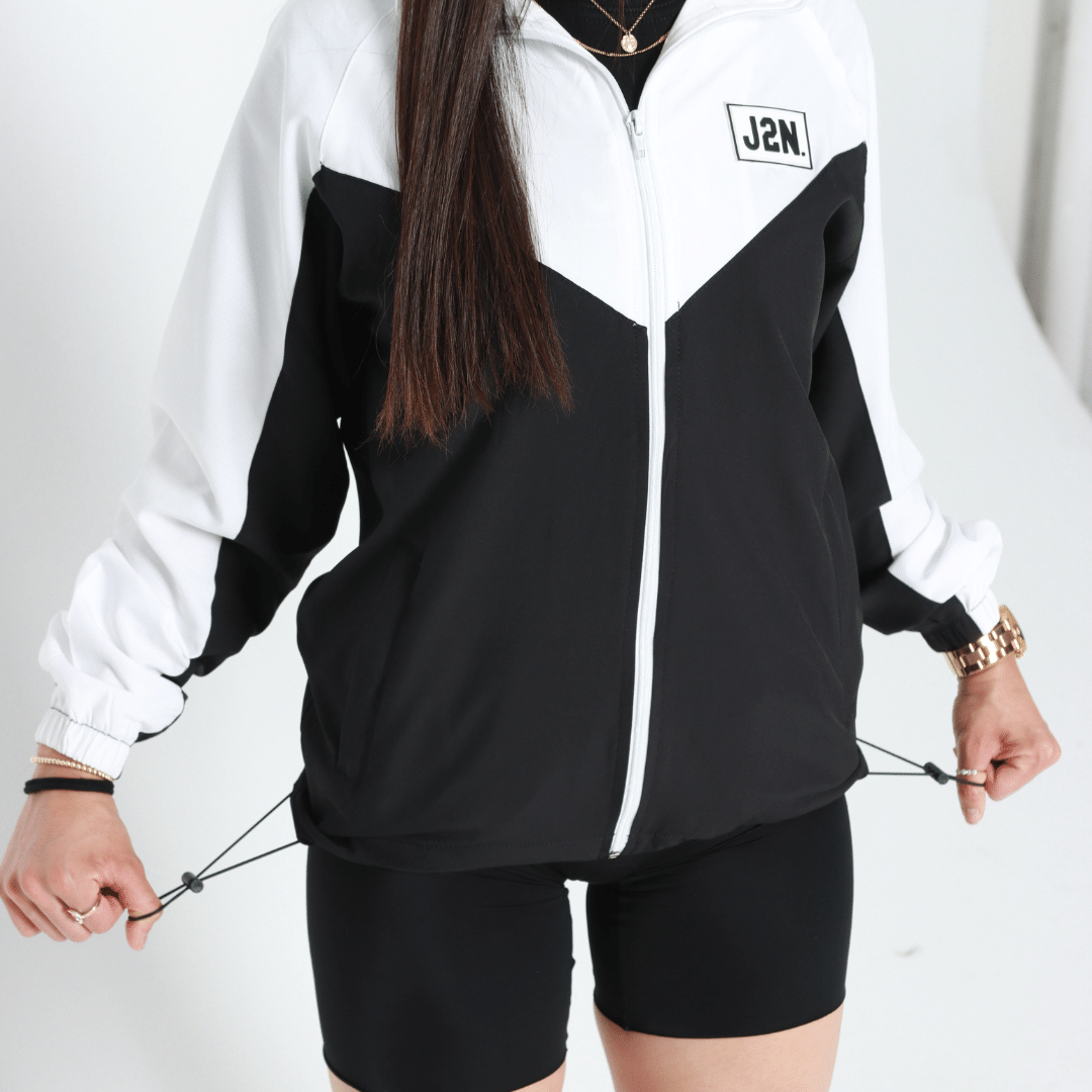 J2N Track Jacket (Black & White) - Just2Nice