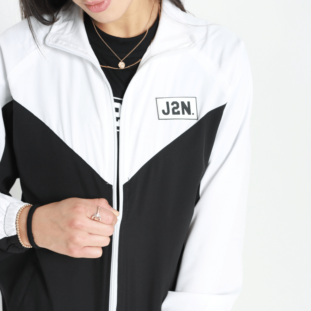 J2N Track Jacket (Black & White) - Just2Nice