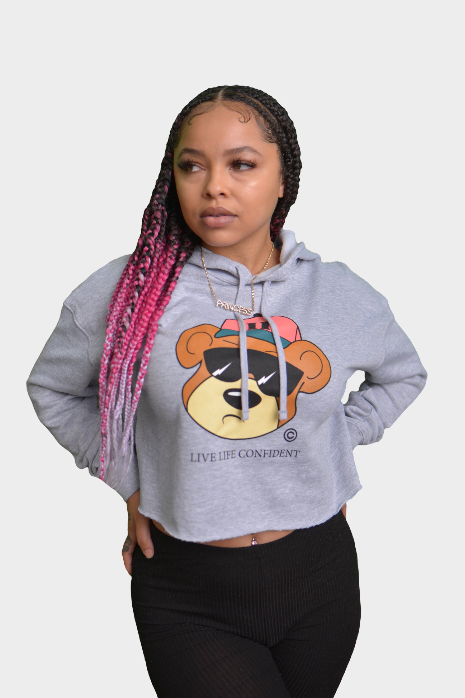 J2N Bear Crop Top Grey - Just2Nice