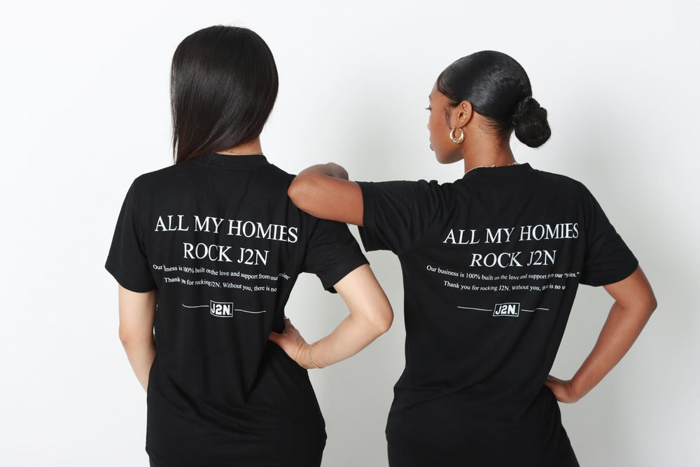 ALL MY HOMIES T-SHIRT (Black) - Just2Nice